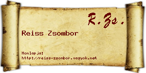 Reiss Zsombor névjegykártya